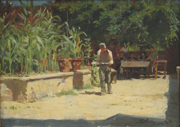 Peder Severin Kroyer The Garden at Albergo del Liri in Sora. the Abruzzi